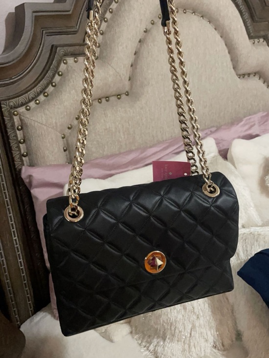 kate spade Handbags - kate spade Black Quilted Shoulder Bag with Gold Chain